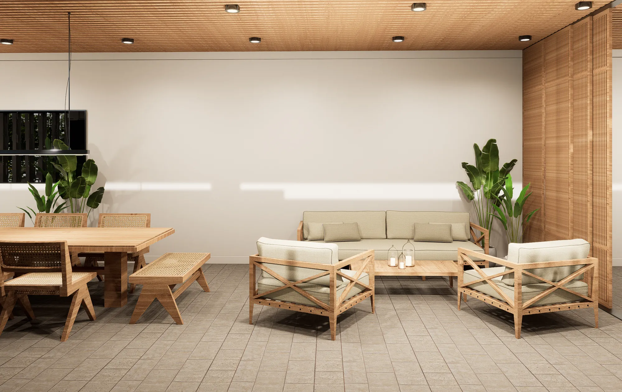 Render: Rincón de estar para reuniones