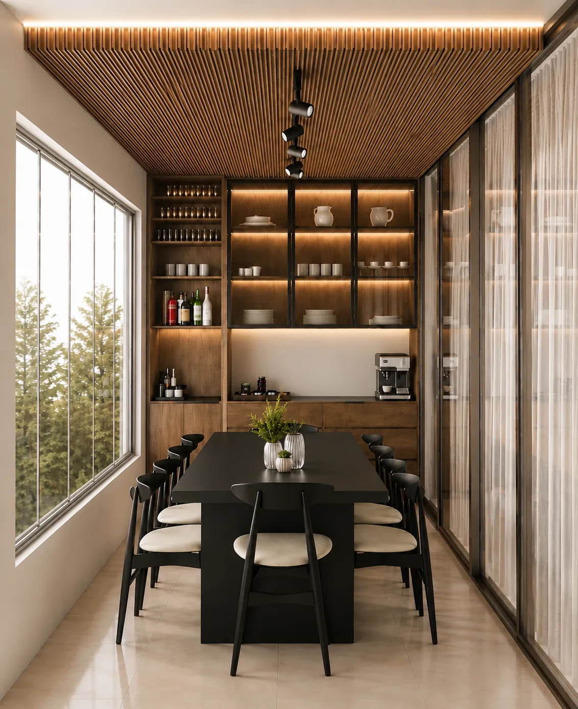 Render: Guardado, cafetera y cava a medida