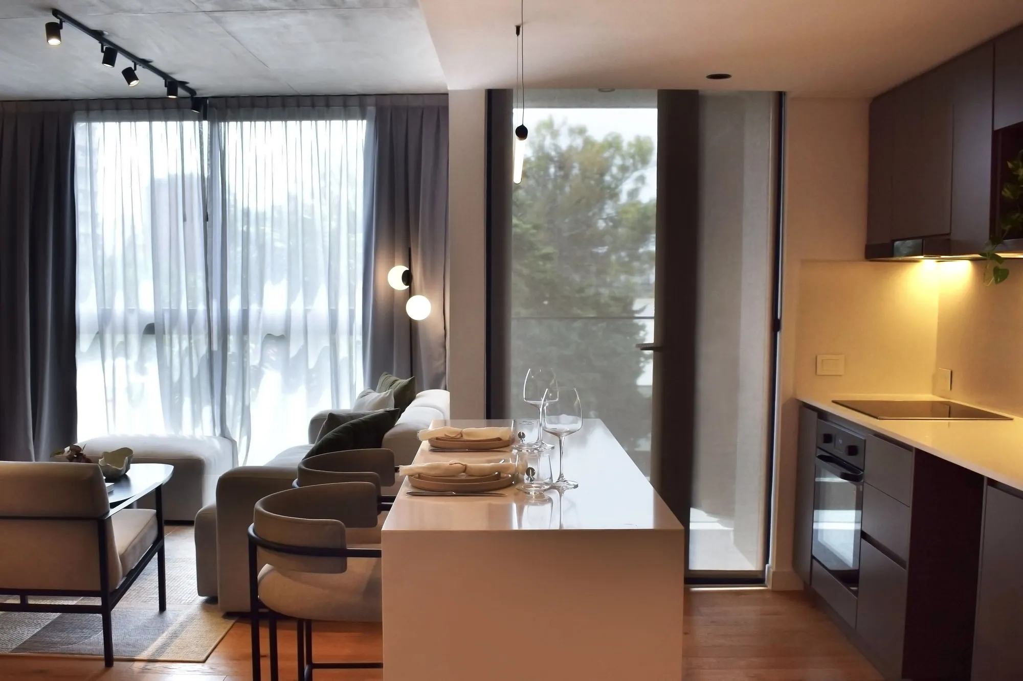 Cocina integrada al living