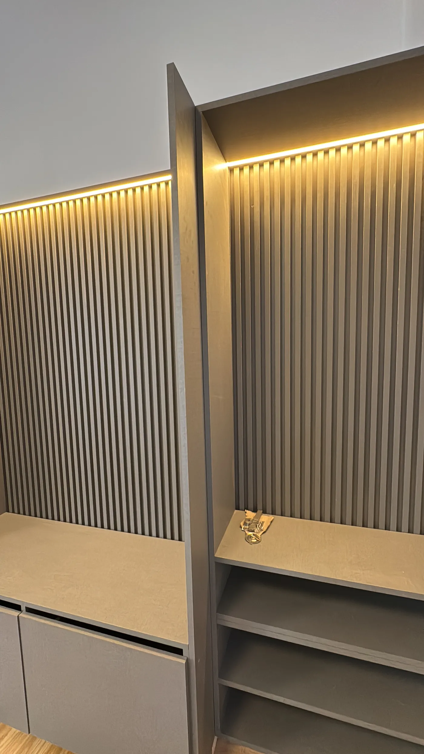 Mueble de guardado con luz
